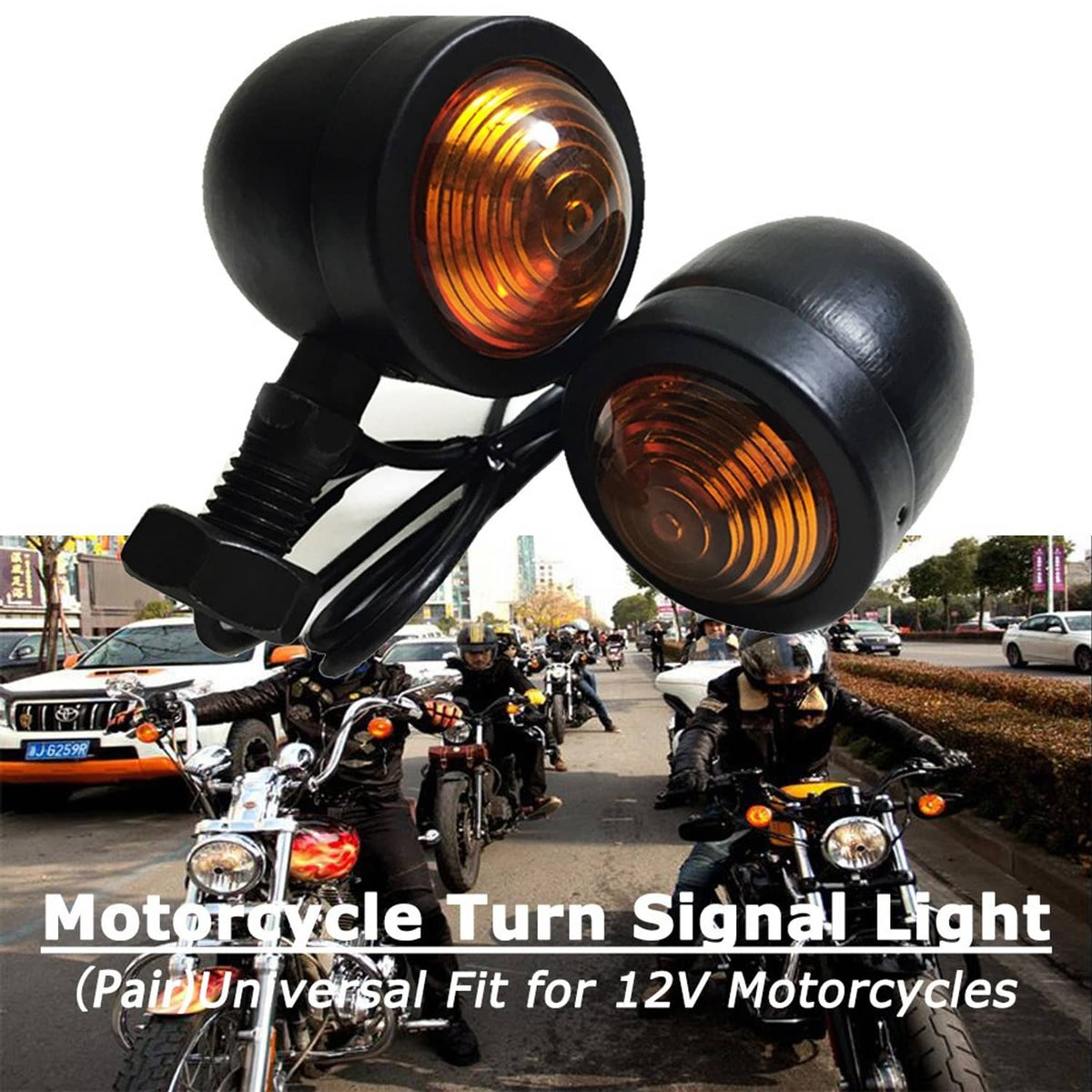 Solidspare 2X Motorcycle Bullet Brake Running Turn Signal Tail Light For Yamaha Cafe Racer