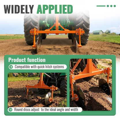 Solidspare 48" Adjustable Disc Bedder Disc Harrow For Cat 1 Tractors Steel 3 Point