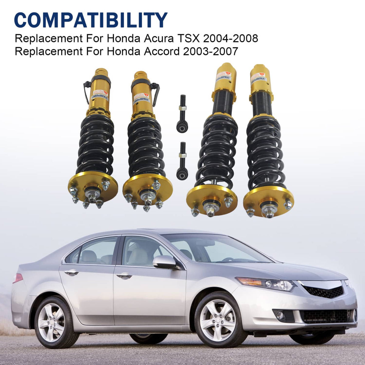 Solidspare Coilovers Struts Shock Suspension Kit For 2003-2007 Honda Accord 04-08 Acura TSX