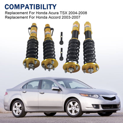 Solidspare Coilovers Struts Shock Suspension Kit For 2003-2007 Honda Accord 04-08 Acura TSX