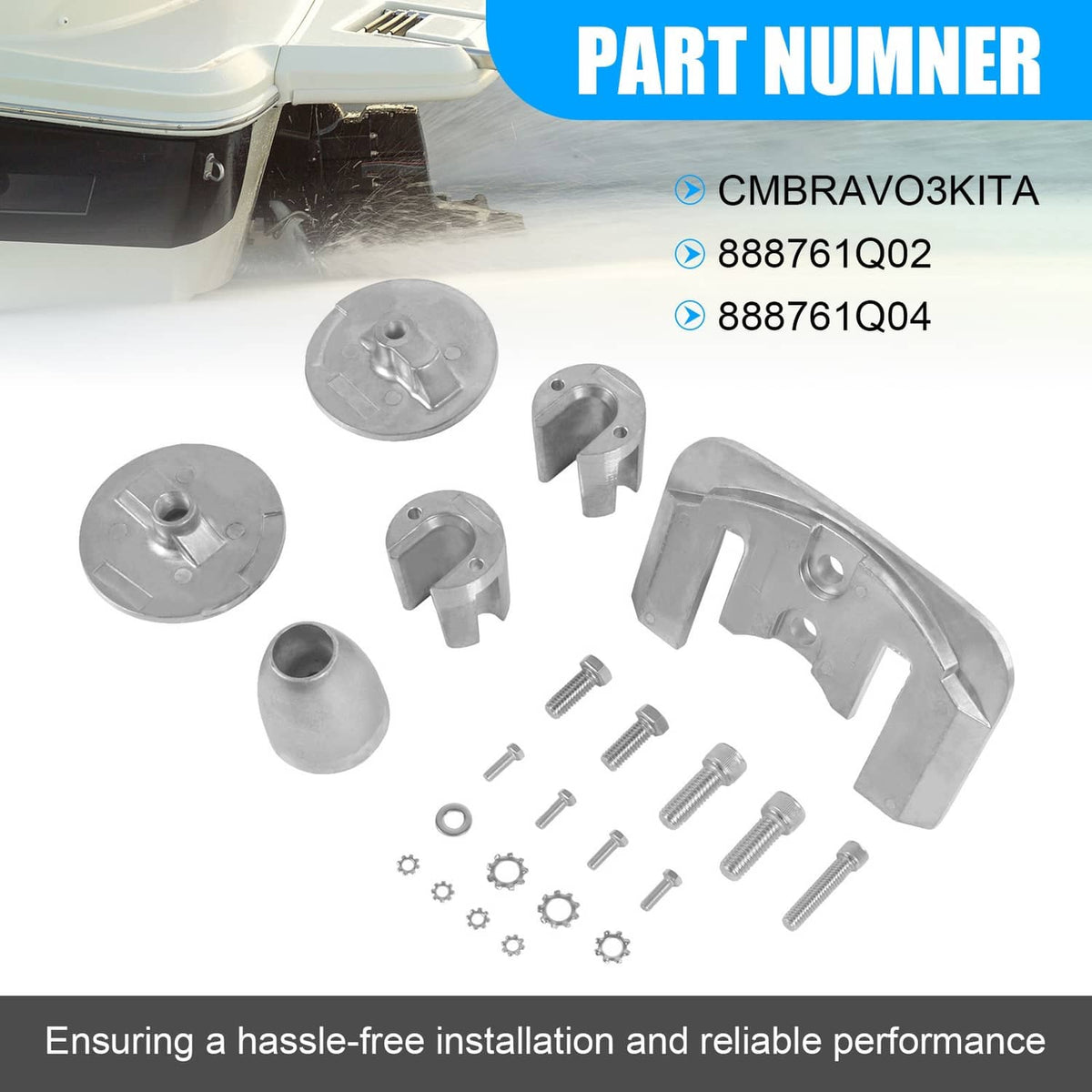 Solidspare Aluminum Anode Kit Hardware For 2004-2023 Mercruiser Bravo 3 888761Q02 888761Q04