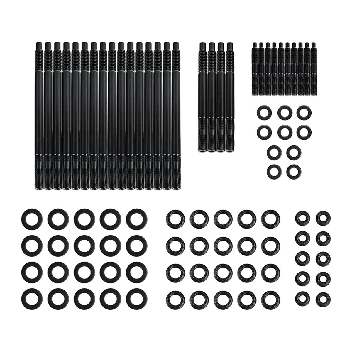 Solidspare Black Cylinder Head Stud Kit For 97-03 Chevy LS1 LQ9 LS6 4.8L 5.3L 6.0L Engines
