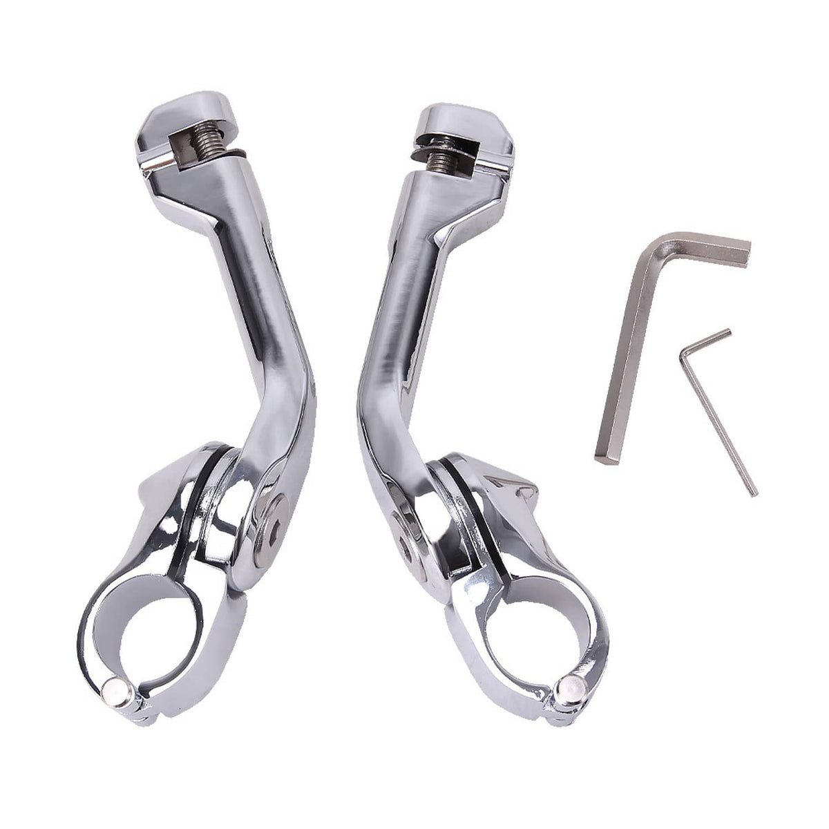 Solidspare Motorcycle Long Foot Highway Pegs For Harley Road King Street Glide 1-1/4" Bars