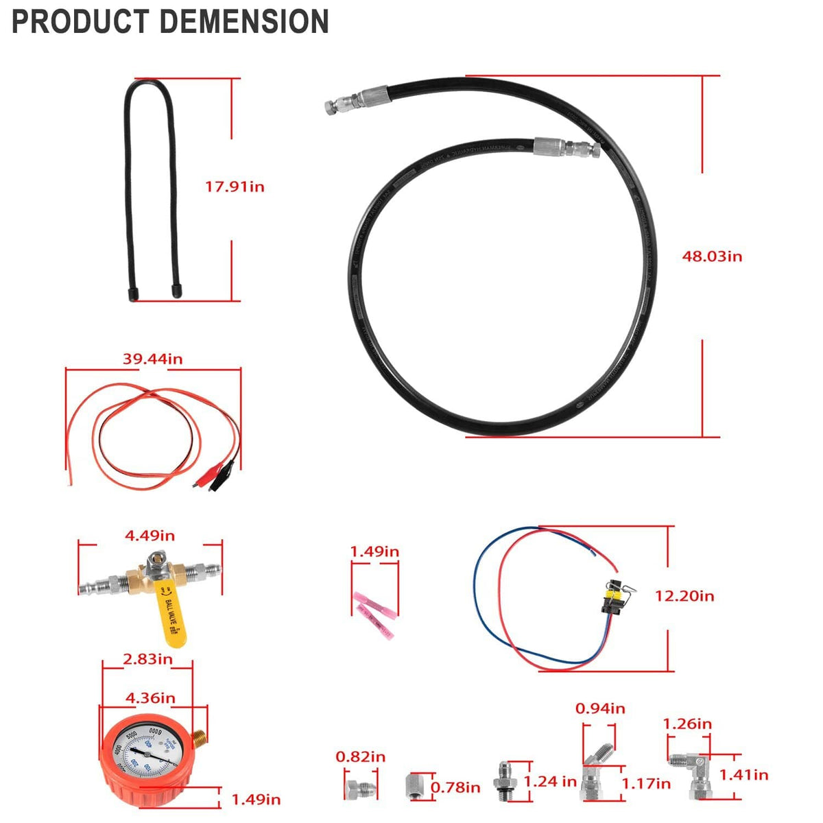 Solid Spare Hpop Test Tool High Pressure & Air Leak Test Gauge Tool Kit for Ford 6.0L & 7.3L