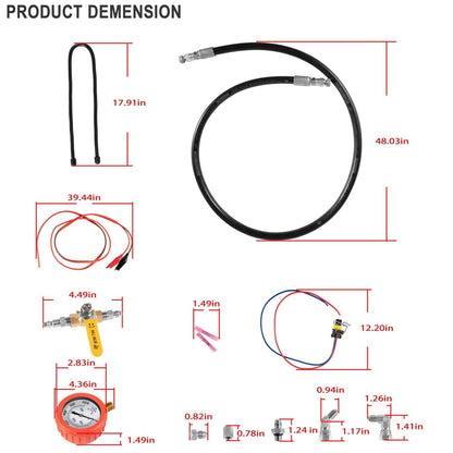 Solid Spare Hpop Test Tool High Pressure & Air Leak Test Gauge Tool Kit for Ford 6.0L & 7.3L