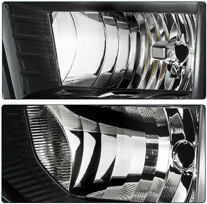 Solidspare Pair Halogen Headlights w/Bulb For 2024-2025 Chevy Silverado 2500HD 3500HD L+R