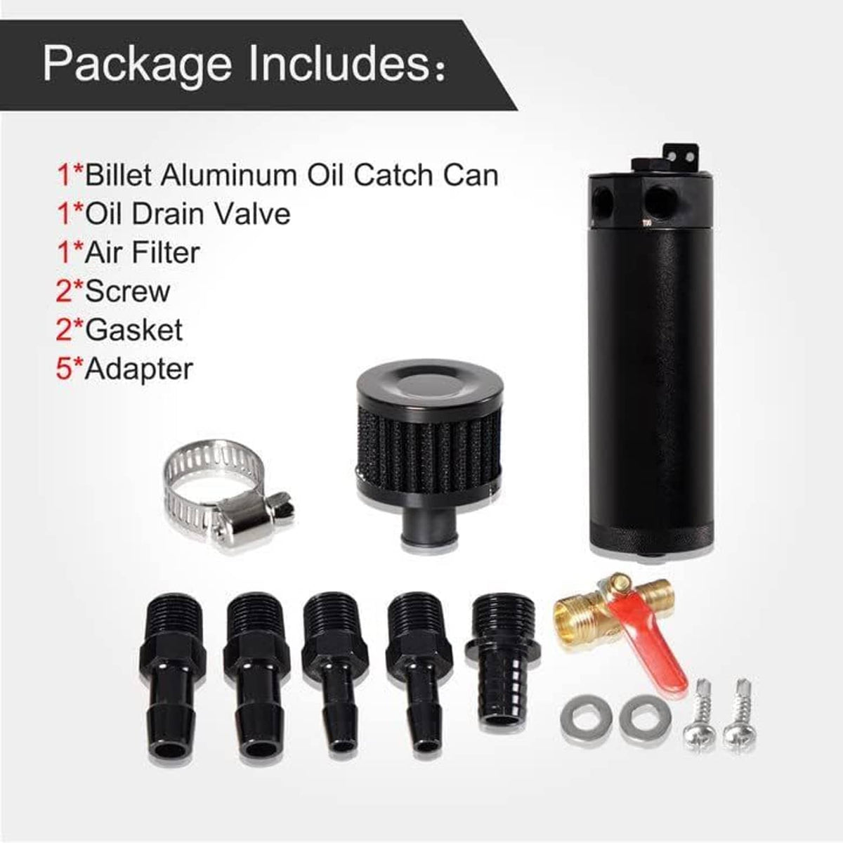 Solidspare Universal 750ML Oil Catch Can Kit Oil Separator Large Baffled Reservoir Tank New