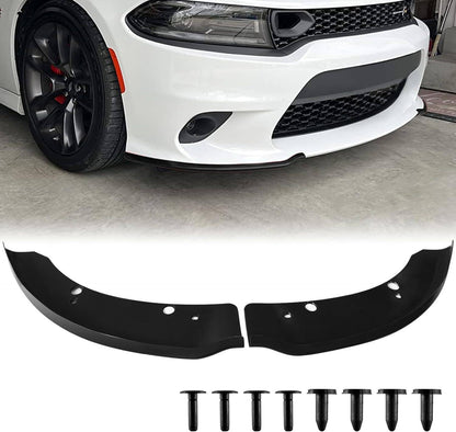 Solidspare Front Bumper Lip Splitter Trim Cover For 2015-2021 Dodge Charger SRT Scat Black