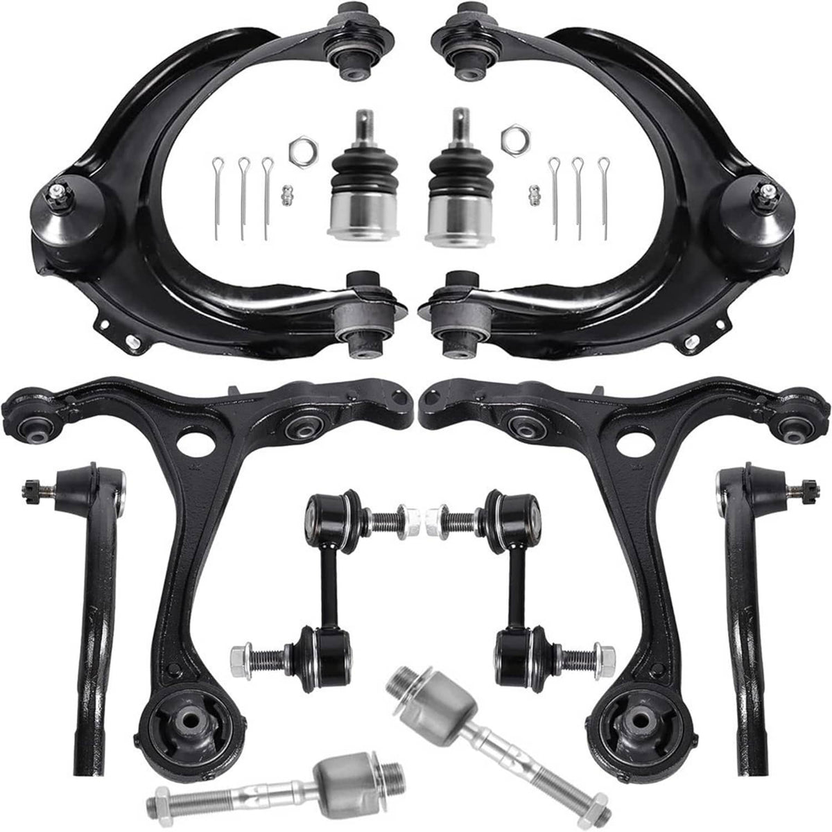 Solidspare 12x Front Upper & Lower Control Arms Suspension Kit For 2008-2012 Honda Accord