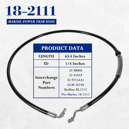 Solidspare 18-2111 32-88006 Marine Power Trim Hose Fits for Mercury/Mariner Outboards Motor