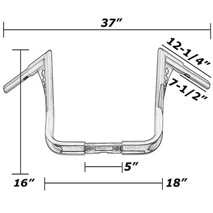 Solidspare DNA 16" Monkey Bagger Meathook Bar Handlebar For Harley Electra Glide Baggers
