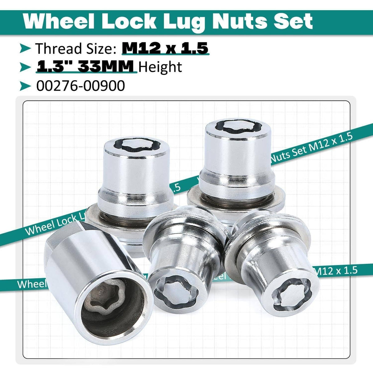 Solidspare Alloy Wheel Lock Lug Nut Set For Anti Theft For Toyota and Lexus 00276-00900