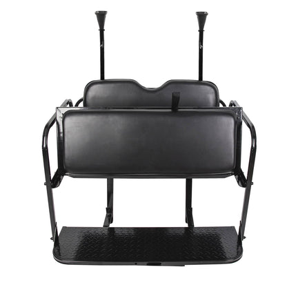 Solidspare Golf Cart Flip Rear Back Seat Kit Black For Club Car Precedent Tempo Onward 04+