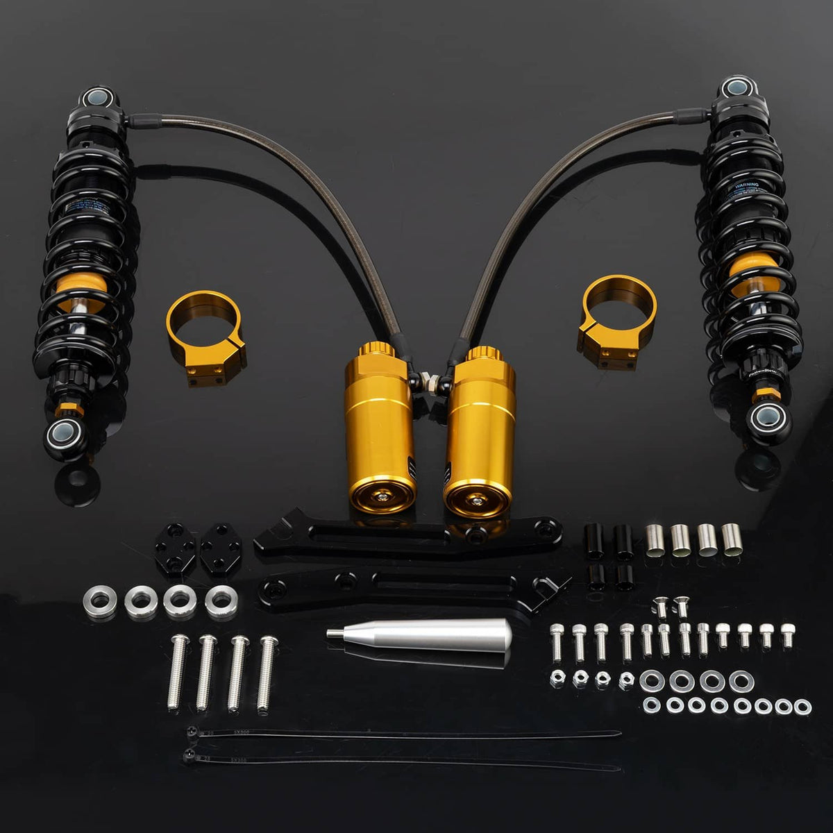 Solidspare For Harley Road Glide Road King Street Glide 2014+ Remote Reservoir Rear Shocks