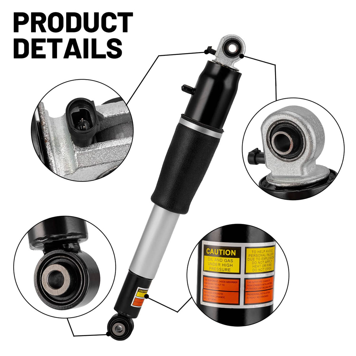 Solidspare For 2007-2014 Chevy Tahoe GMC Yukon Escalade Rear Shock Absorbers with Magnetic