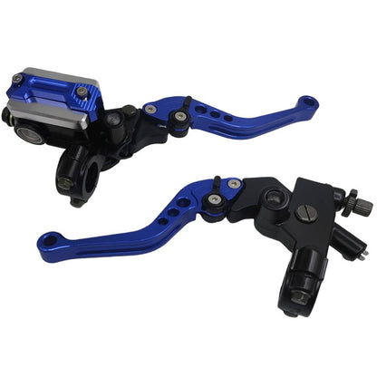 Solidspare 7/8'' 22mm Blue Motorcycle Brake Clutch Master Cylinder Lever Set