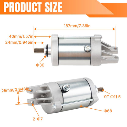 Solidspare Starter Motor 31200-HN8-013 for Honda Rincon 680 Big Red 700 Pioneer 700 700-4