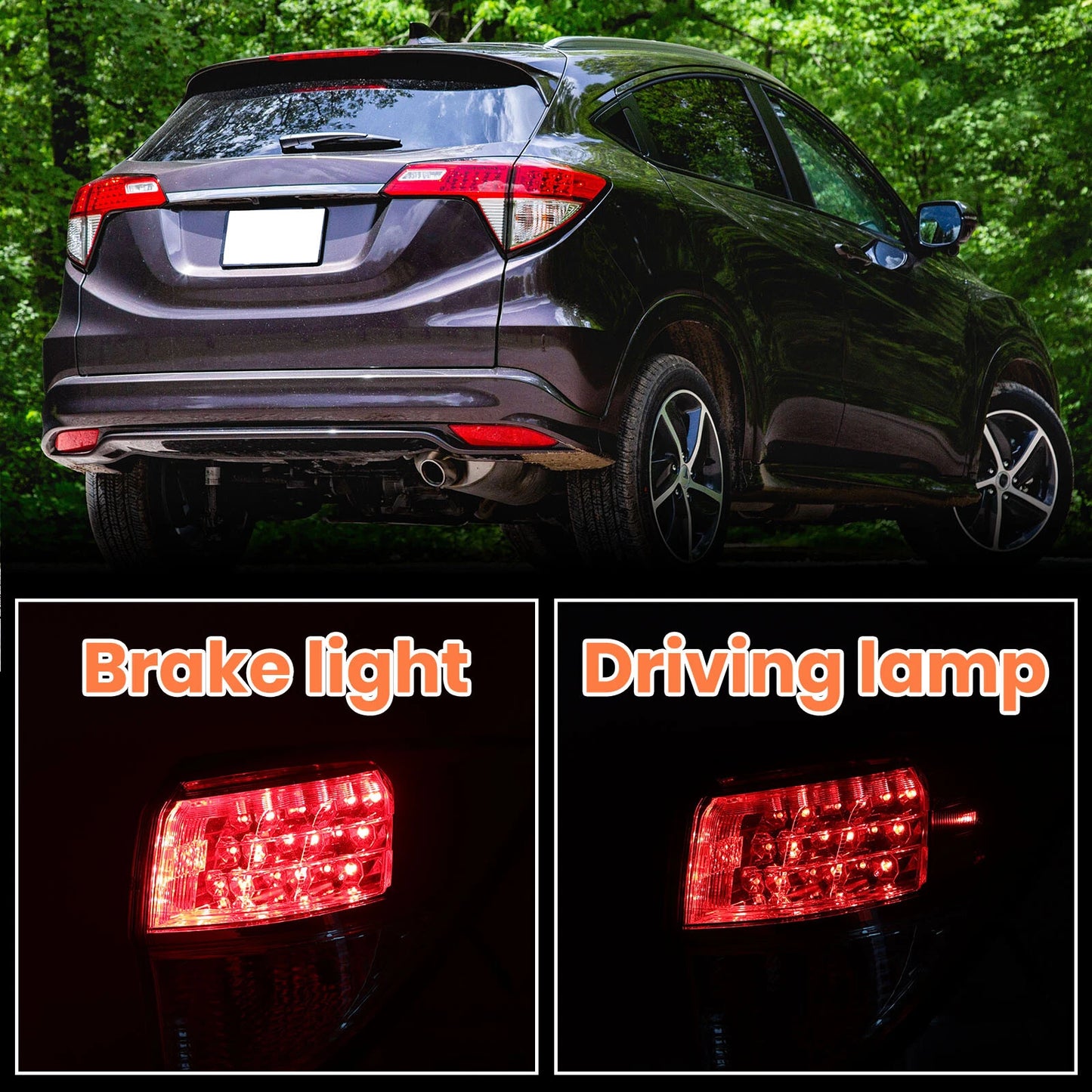 Pair Tail lights For 2016-2022 Honda HR-V HRV Rear Brake Lamp Assembly W/O Bulbs