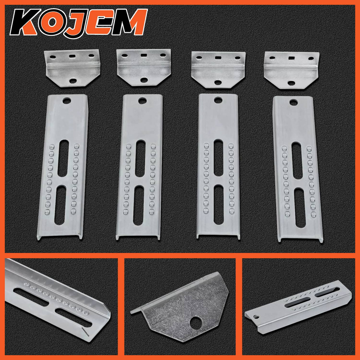 Solidspare (4)10" Boat Trailer Swivel Top Bunk Board Bracket Bolster Adjustable Bracket Kit