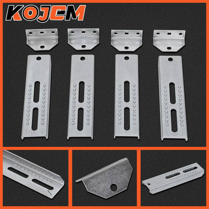 Solidspare (4)10" Boat Trailer Swivel Top Bunk Board Bracket Bolster Adjustable Bracket Kit