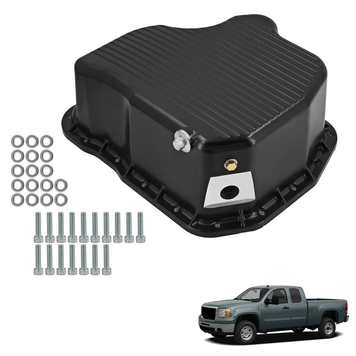 Solidspare 114052020 Oil Pan Fit Chevy/GMC for Duramax LB7/LLY/LBZ/LMM 6.6L 2001-2010 Black