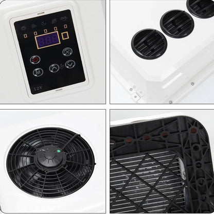 Solidspare 12V 12000BTU Truck Cab Air Conditioner Split AC For Semi Trucks Bus RV Caravan