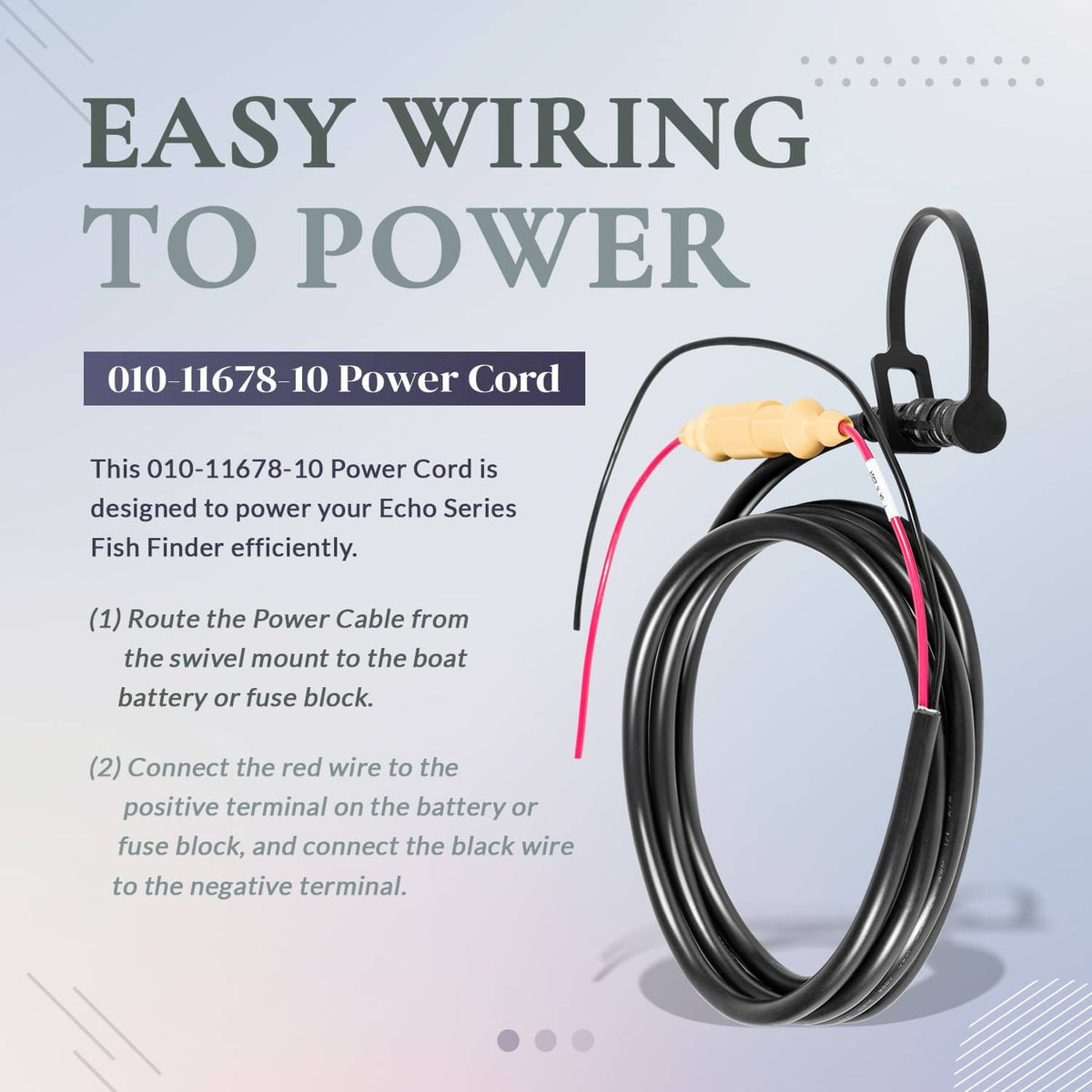 Solidspare Replace for Garmin 010-11678-10 Echo Series Power Cable 6 ft. (1-4/5 m) 4-Pin