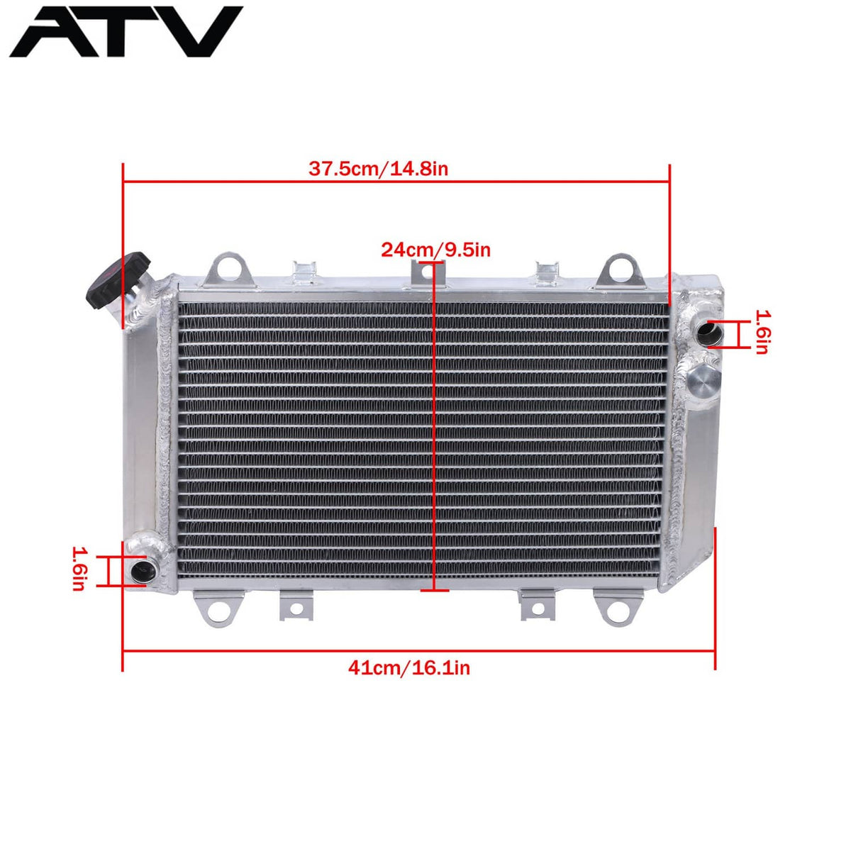 Solidspare Aluminum Radiator with cap For Kawasaki KAF 620 Mule 2500 2510 93-00 #39061-1270