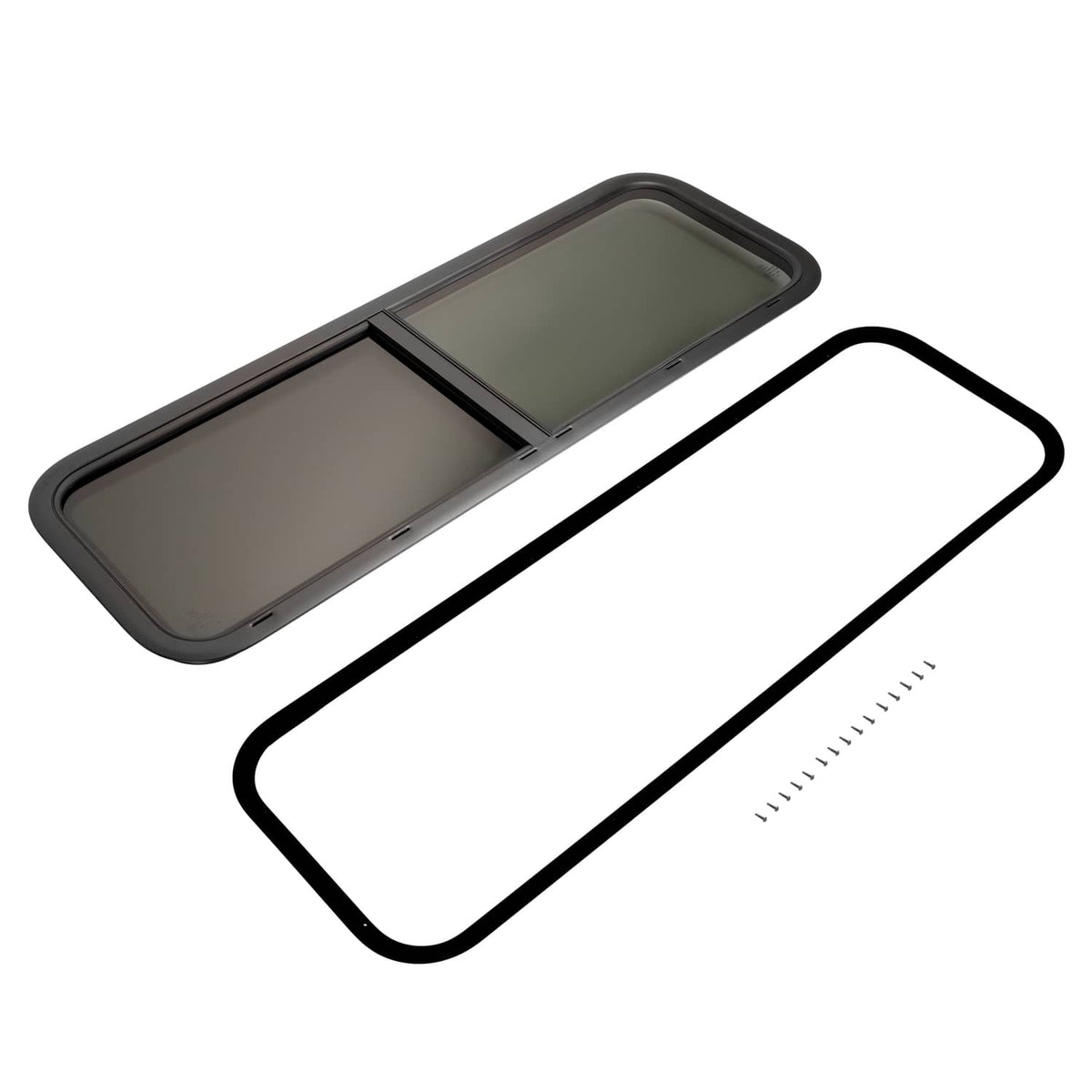 Solidspare For Camper Cargo Trailer 48" x 15" Horizontal Window Sliding RV Window w/Trim