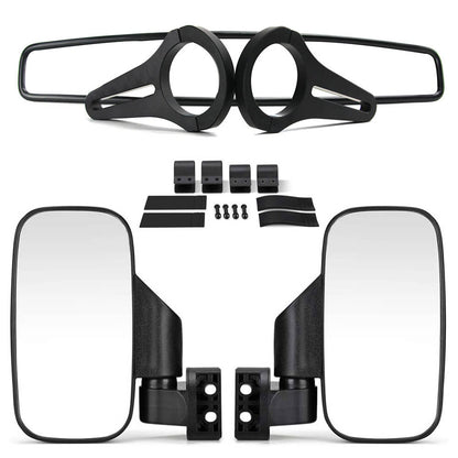 Solidspare 1.75" Roll Bars UTV Side View Center Mirrors Set For Honda Pioneer 1000 700 500