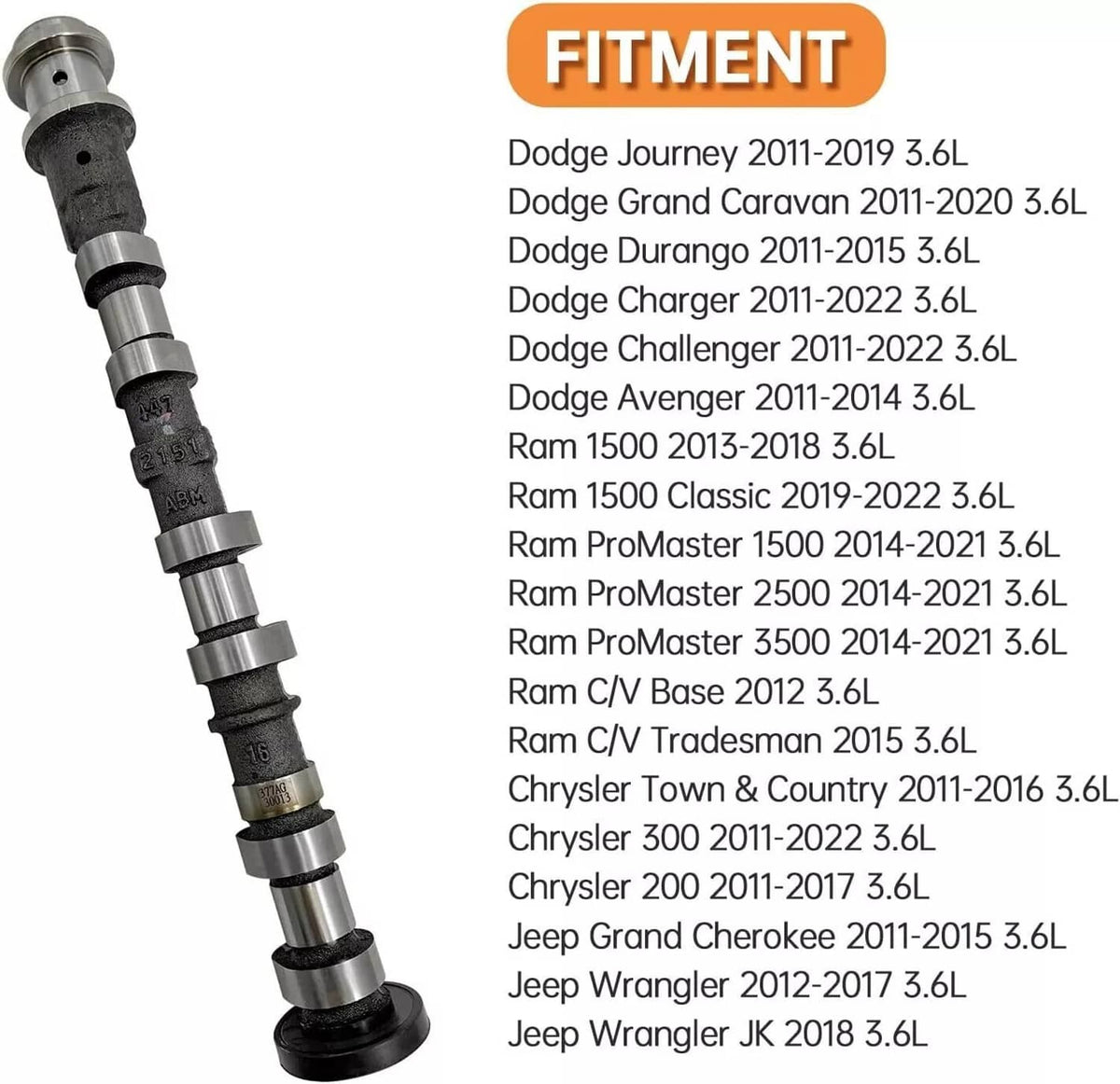 Solidspare Intake & Exhaust Camshaft Left Side For 2011-2020 Dodge Charger Chrysler Jeep