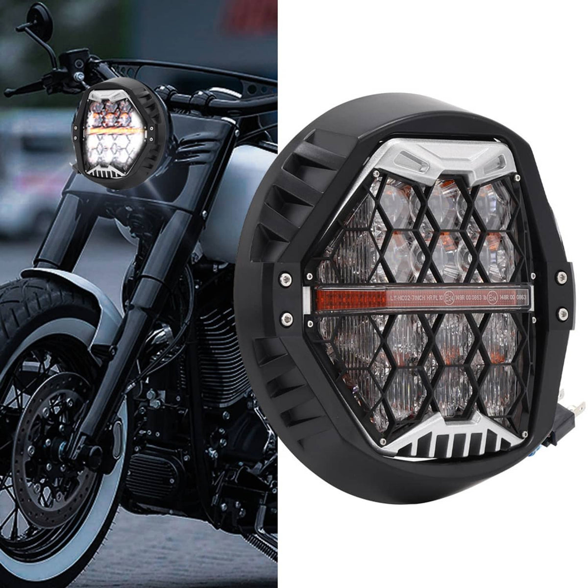 Solidspare 120W 7'' Motorcycles LED Headlight For Street Glide FLHX CVO FLHXSE 2014-2024