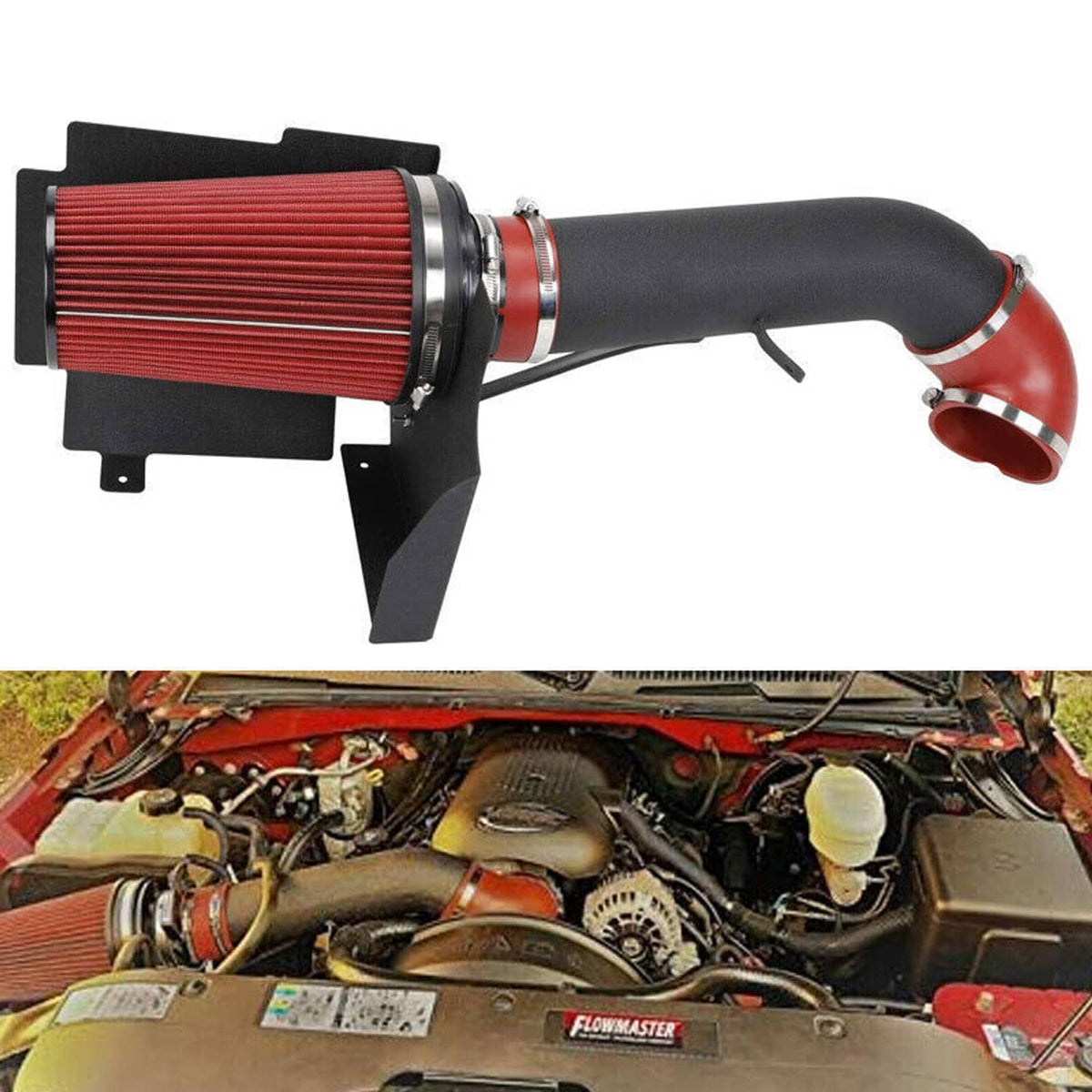 Solidspare 4" inches Cold Air Intake Kit with Filter for 99-06 GMC Chevy V8 4.8L/5.3L/6.0L