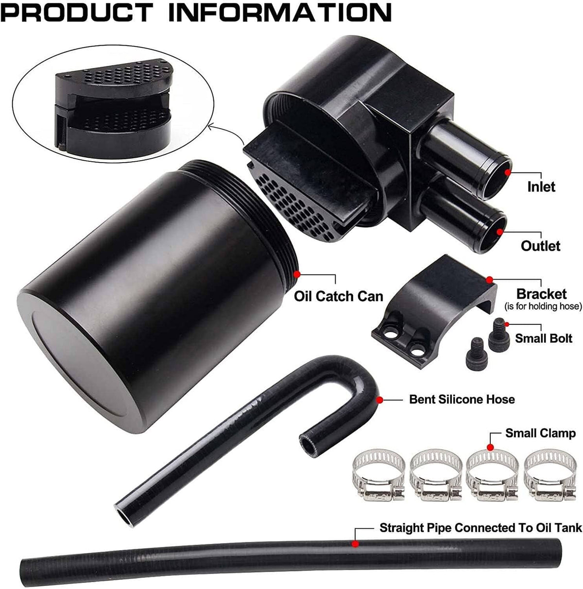 Solidspare Reservior Oil Catch Can Tank For BMW N54 335i 135i E90 E92 E82 2006-2010 Black