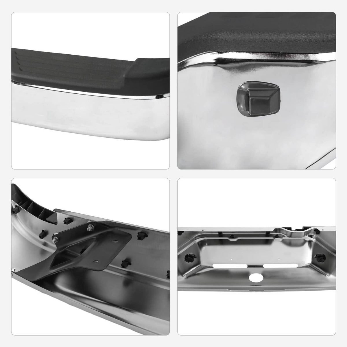 Solidspare Chrome Steel Rear Step Bumper Assembly for 2005-2011 Dodge Dakota Truck