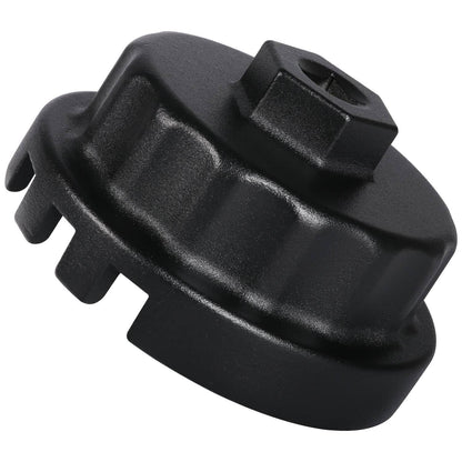 Solid Spare Oil Filter Cap Wrench 64mm 14 Flute for Toyota Lexus Scion 2.5L to 5.7L (Black)