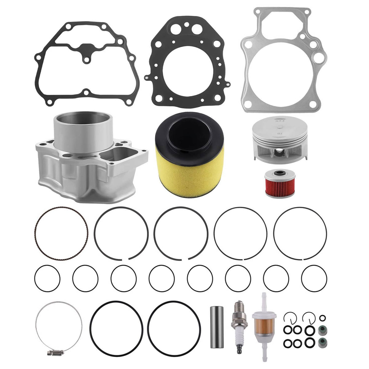Solidspare Big Bore Cylinder Top End Rebuild Kit For 2007-2020 Honda TRX 420 Rancher 420