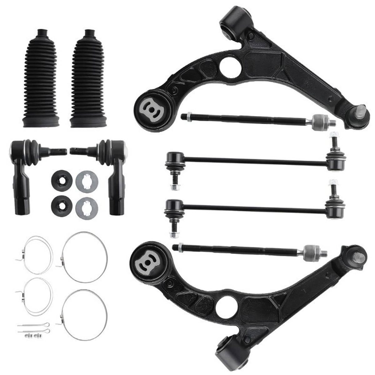 Solidspare Front Lower Control Arms Sway Bars Tierods for 2015-2017 Dodge Dart Chrysler 200