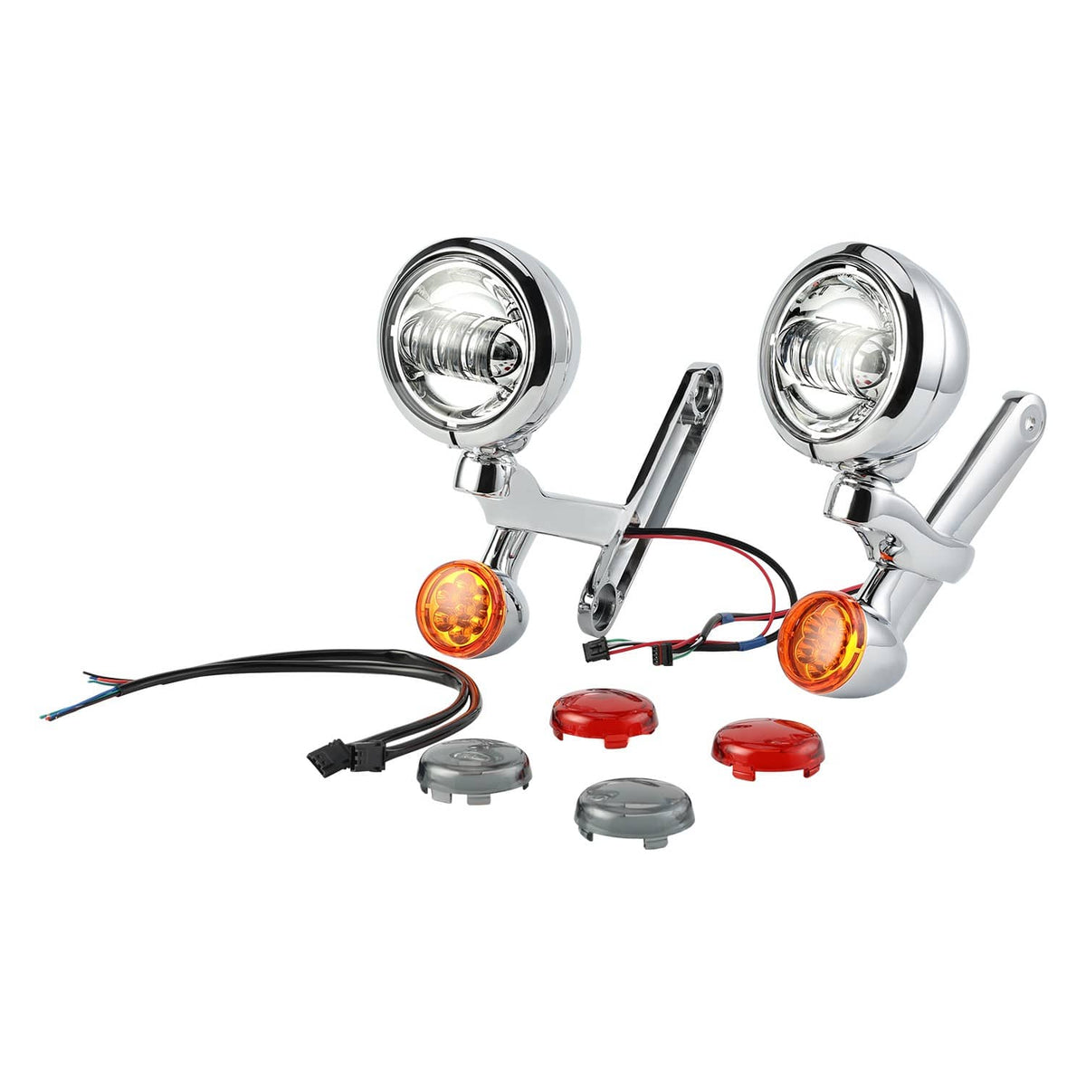 Solidspare LED Auxiliary Passing Spot Fog Lights w/ Turn Signal Light For Harley FLHX 06-22