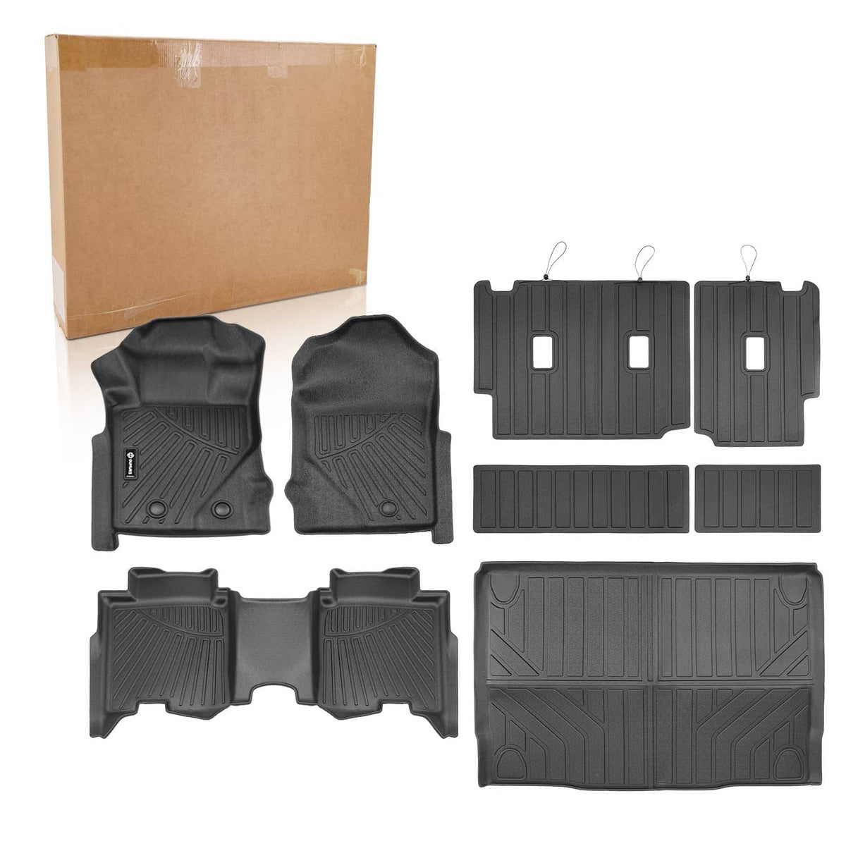 Solidspare 8Pcs Floor Mats Cargo Liner with Backrest Mat For Ford Bronco 4 Door 2021-2026