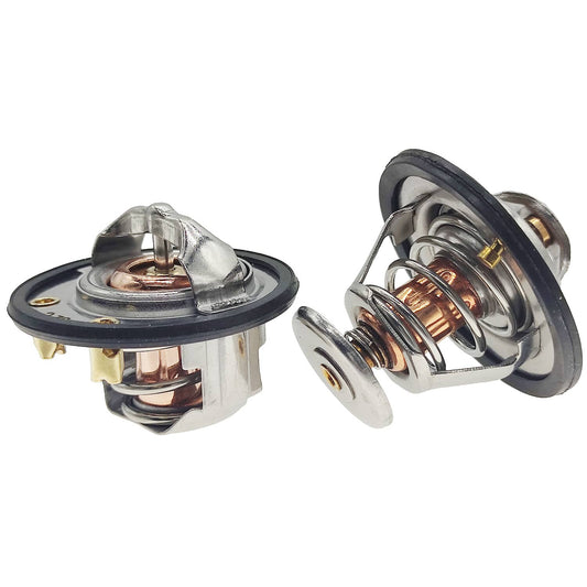 Solid Spare 185°F & 180°F Thermostat Front & Rear Kit Pair Fit GM Pickup Duramax GMC 6.6L