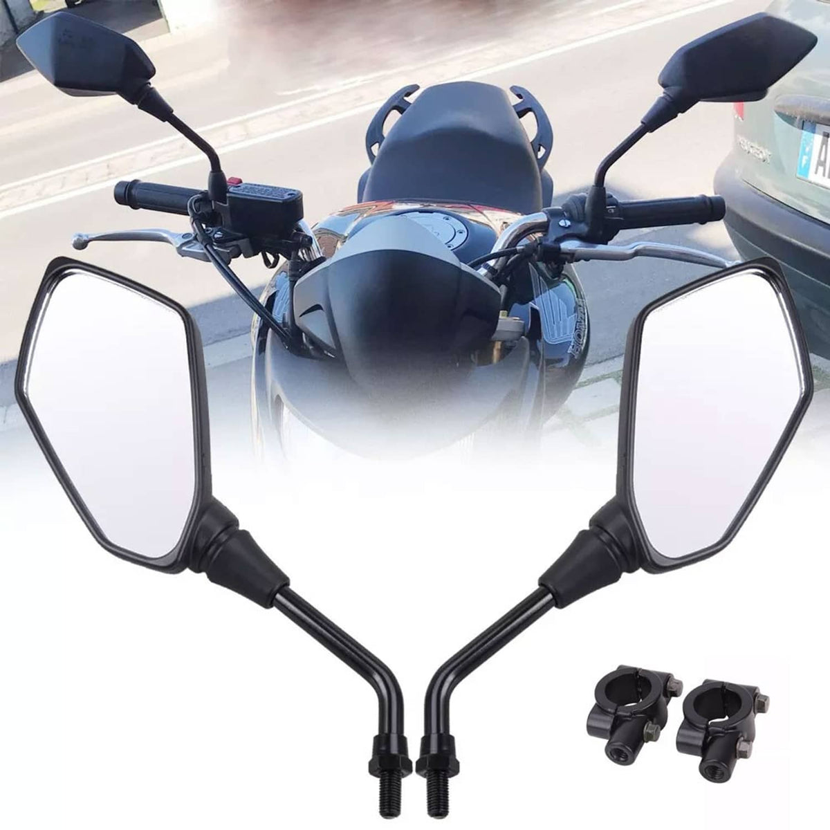 Solidspare New 7/8" 22mm Handle Bar Rear View Side Mirrors Fit For Motorcycle ATV Dirt Bike