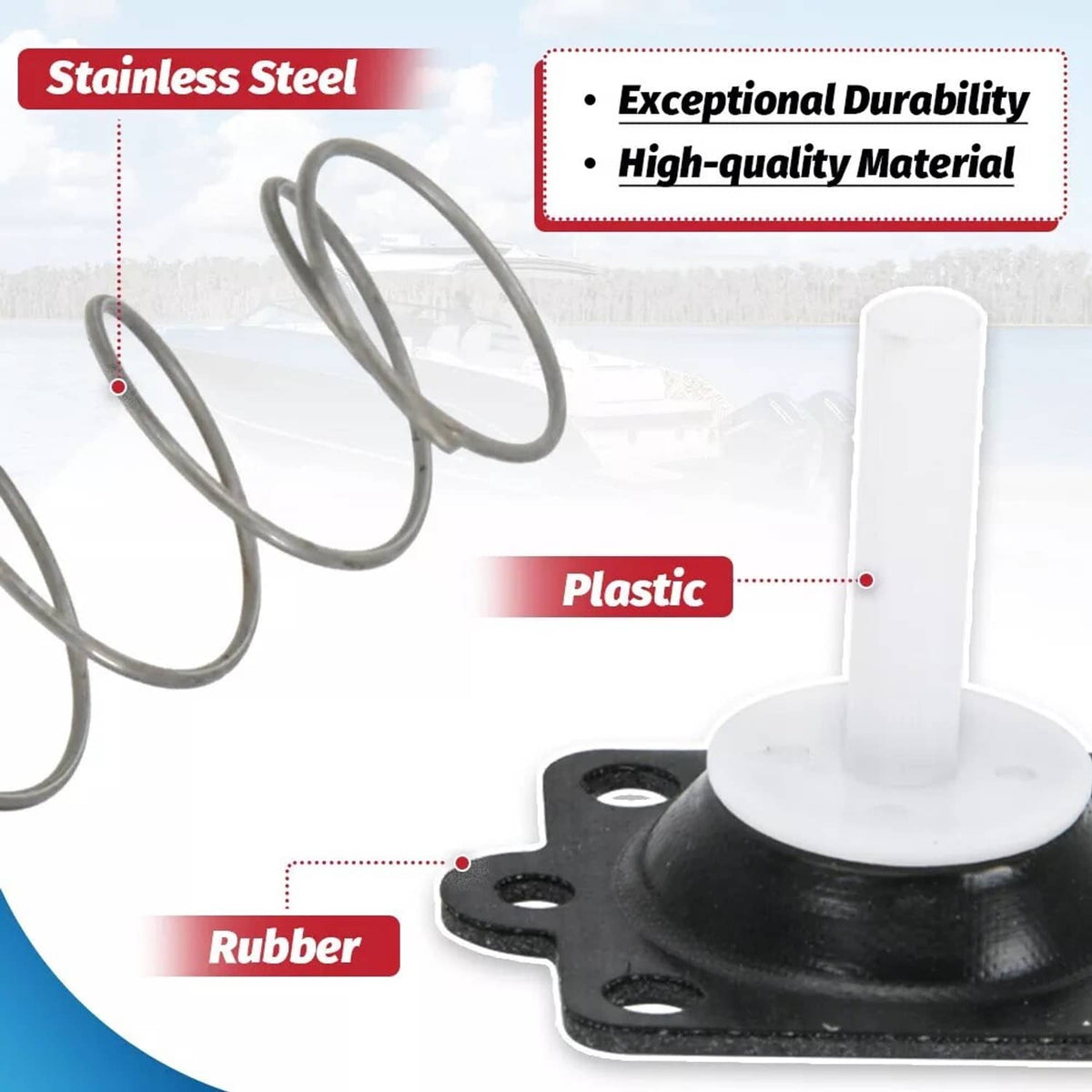 Solid Spare 1395-811287 811287 Fuel Pump Repair Kit For Mercury Marine Quicksilver 1988-2004