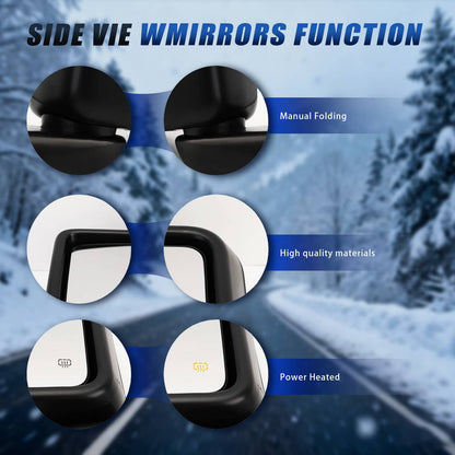 Solidspare Left & Right Power Heated Mirror Set for 2018-2024 Jeep Gladiator Wrangler JL