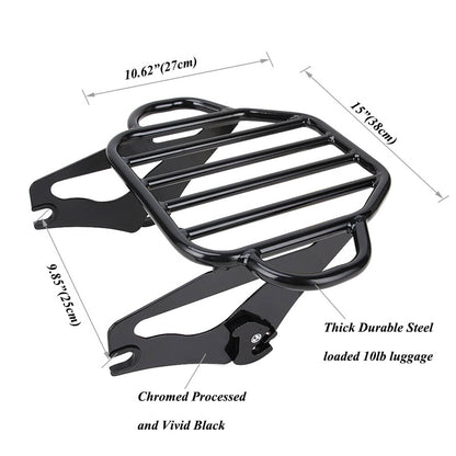 Solidspare Backrest Sissy Bar Luggage Rack & Docking Kit For Harley Touring Glide 2009-2024