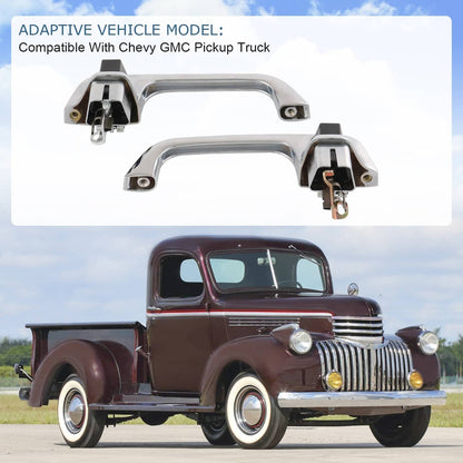 Solidspare Pair Chrome Outside Exterior Door Handle LH & RH Set For Chevy GMC Pickup Truck
