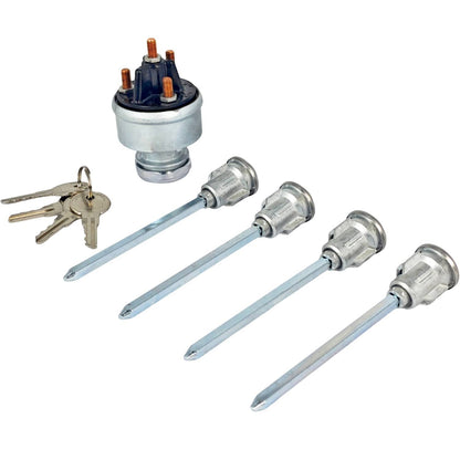 Solid Spare Ignition Switch Assembly Kit w/ 4 Door Lock Cylinder & 4 Key 23-08598 4 Position