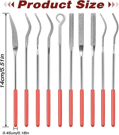 Solid Spare 20x Diamond Needle File Set for Metal Glass Stone Wood Jewelry Carving Polishing
