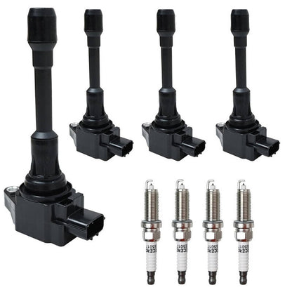 Solidspare 4 UF549 For Nissan Altima Sentra rogue versa Spark Plugs and Ignition Coil packs