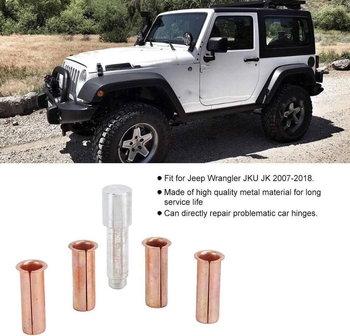 Solidspare Door Hinge Pin Liners Bushings Kits Removal Tool For 2007-2018 Jeep Wrangler JK